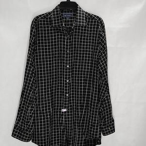 Paul Fredrick black men's button up shirt